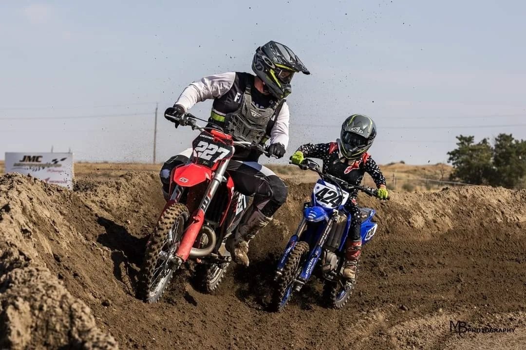 Motocross riders trail riding